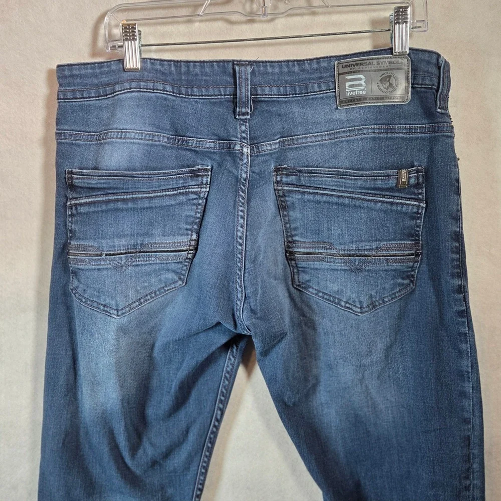 Buffalo David Bitton‎ Livefree Mens Blue Slim Straight Leg Denim Jeans 38x31